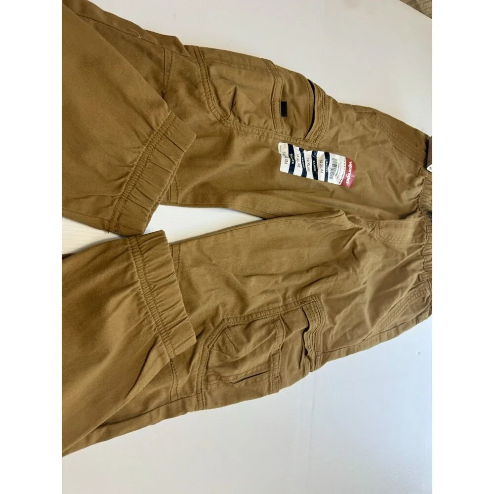 Wrangler -School -Five Star Boys Cargo Jogger Pants Tan Size 14 Slim NWT